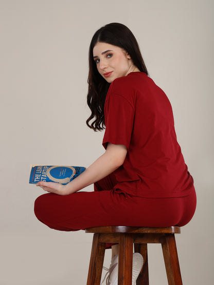 Uncuvr Deep Red Bamboo Sleepwear Lounge Pants: Relax in Eco-Friendly Comfort