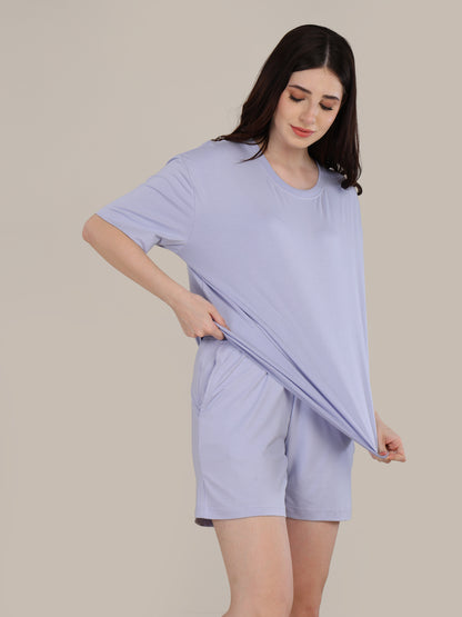 Uncuvr Cosmic Sky Bamboo Sleepwear Shorts Set: Relax in Eco-Friendly Comfort
