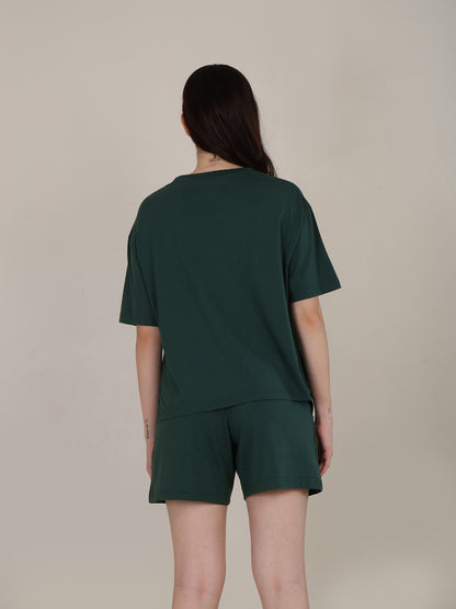Uncuvr Forest Green Bamboo Sleepwear Shorts Set: Relax in Eco-Friendly Comfort