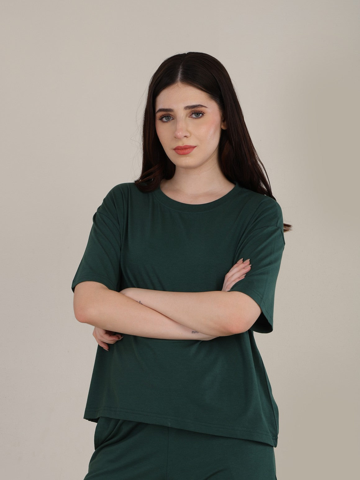 Uncuvr Forest Green Bamboo Basic T-Shirt: Soft, Breezy & Effortless All Day