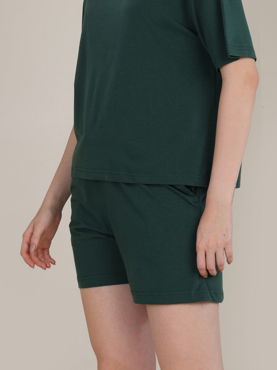 Uncuvr Forest Green Bamboo Sleepwear Shorts: Relax in Eco-Friendly Comfort
