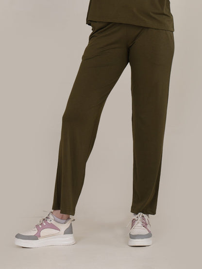 Uncuvr Moss Green Bamboo Sleepwear Lounge Pants: Relax in Eco-Friendly Comfort