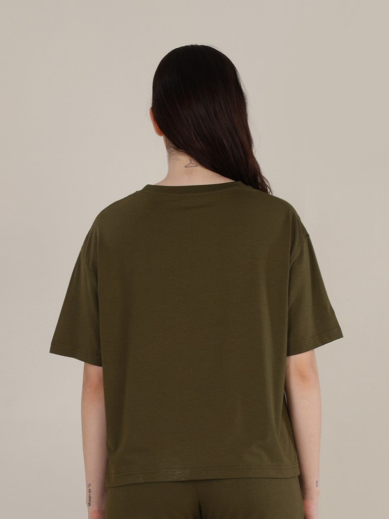 Uncuvr Moss Green Bamboo Basic T-Shirt: Soft, Breezy & Effortless All Day