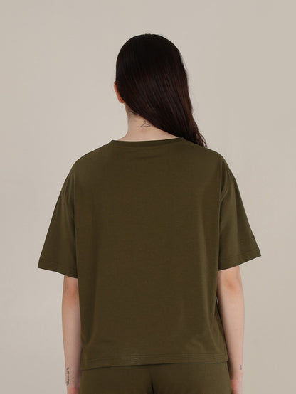 Uncuvr Moss Green Bamboo Basic T-Shirt: Soft, Breezy & Effortless All Day