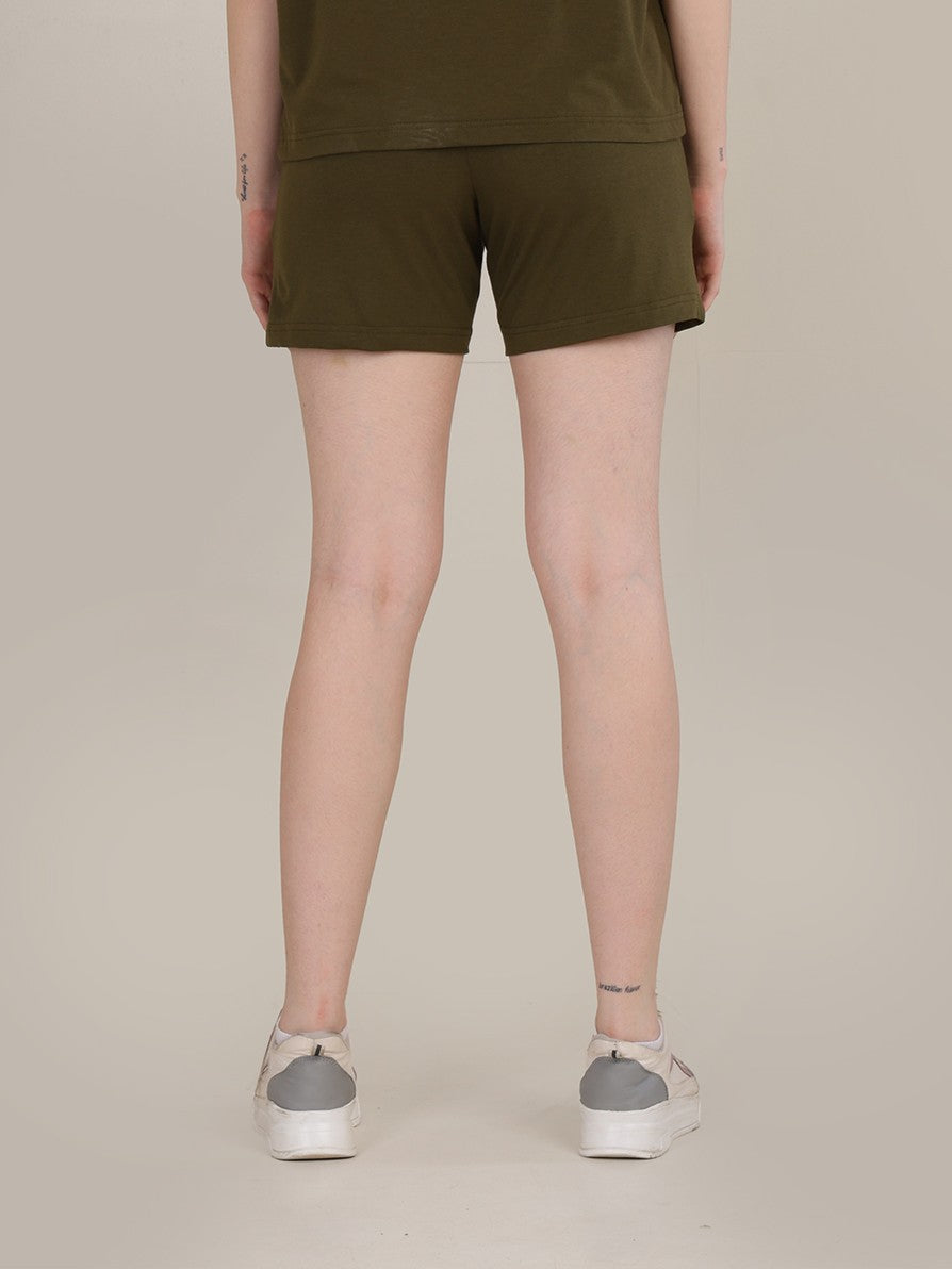 Uncuvr Moss Green Bamboo Sleepwear Shorts: Relax in Eco-Friendly Comfort