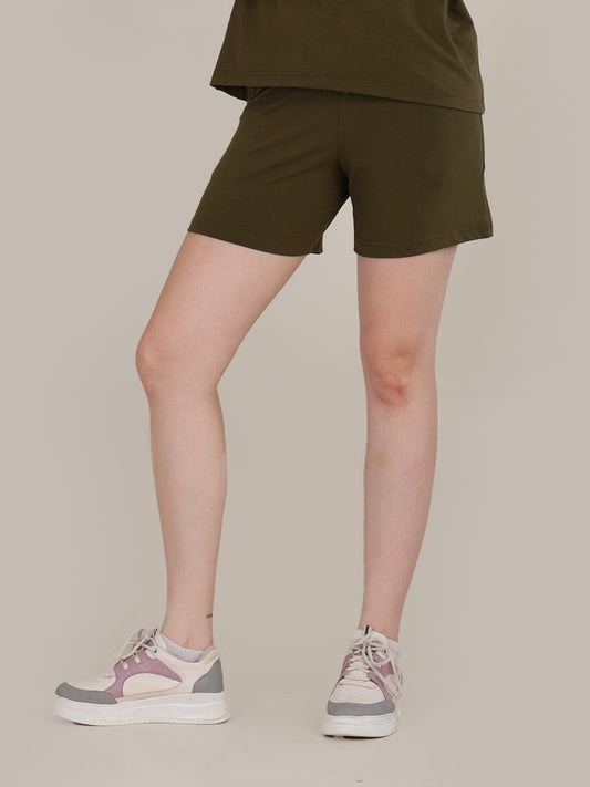 Uncuvr Moss Green Bamboo Sleepwear Shorts: Relax in Eco-Friendly Comfort