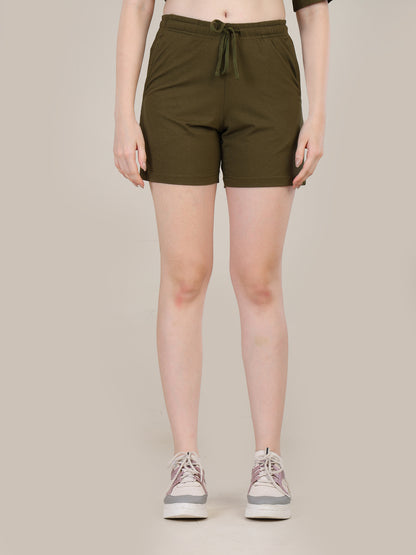 Uncuvr Moss Green Bamboo Sleepwear Shorts: Relax in Eco-Friendly Comfort
