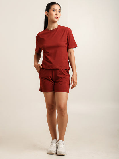 Uncuvr Rust Bamboo Sleepwear Shorts Set: Relax in Eco-Friendly Comfort
