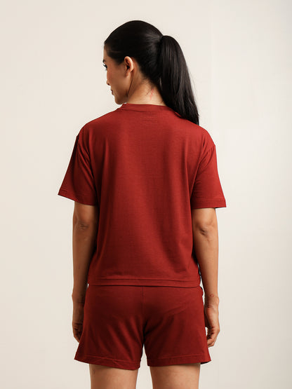 Uncuvr Rust Bamboo Sleepwear Set of 3: Relax in Eco-Friendly Comfort