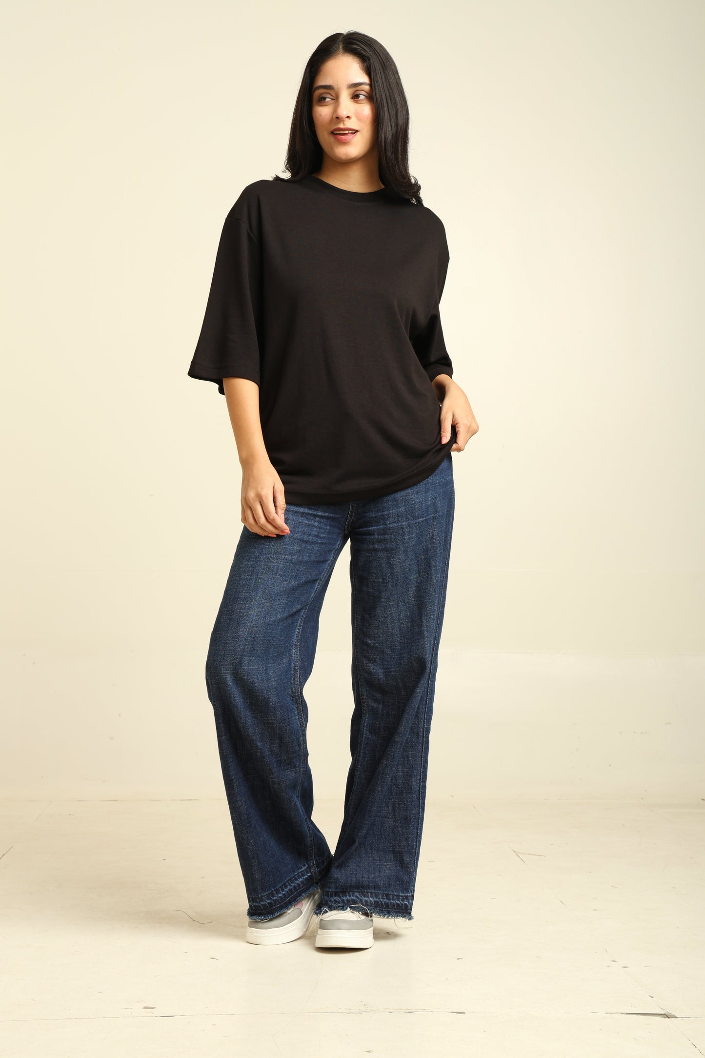Uncuvr Jet Black Bamboo Oversize T-Shirt: Soft, Breezy & Effortless All Day