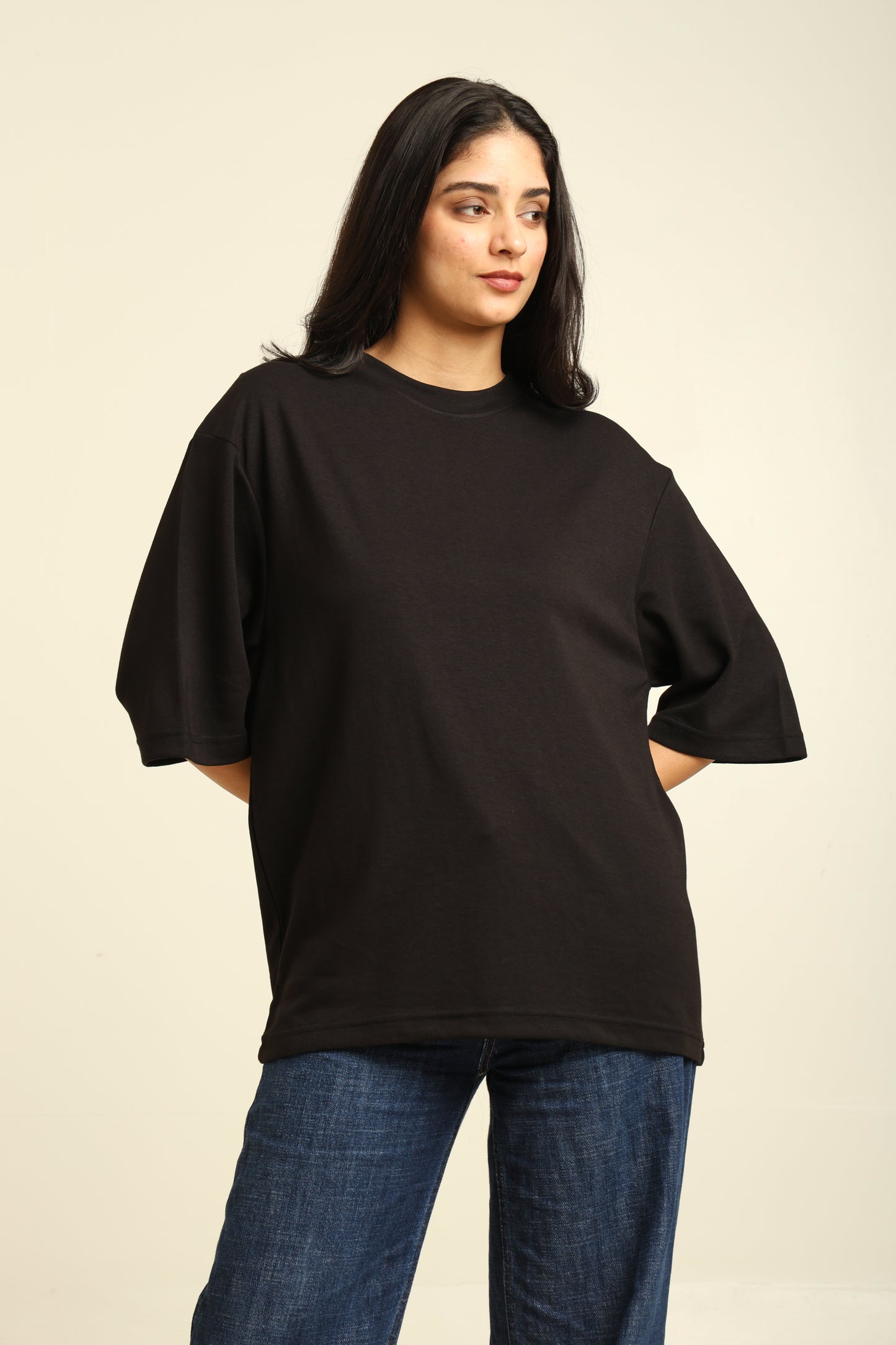 Uncuvr Jet Black Bamboo Oversize T-Shirt: Soft, Breezy & Effortless All Day