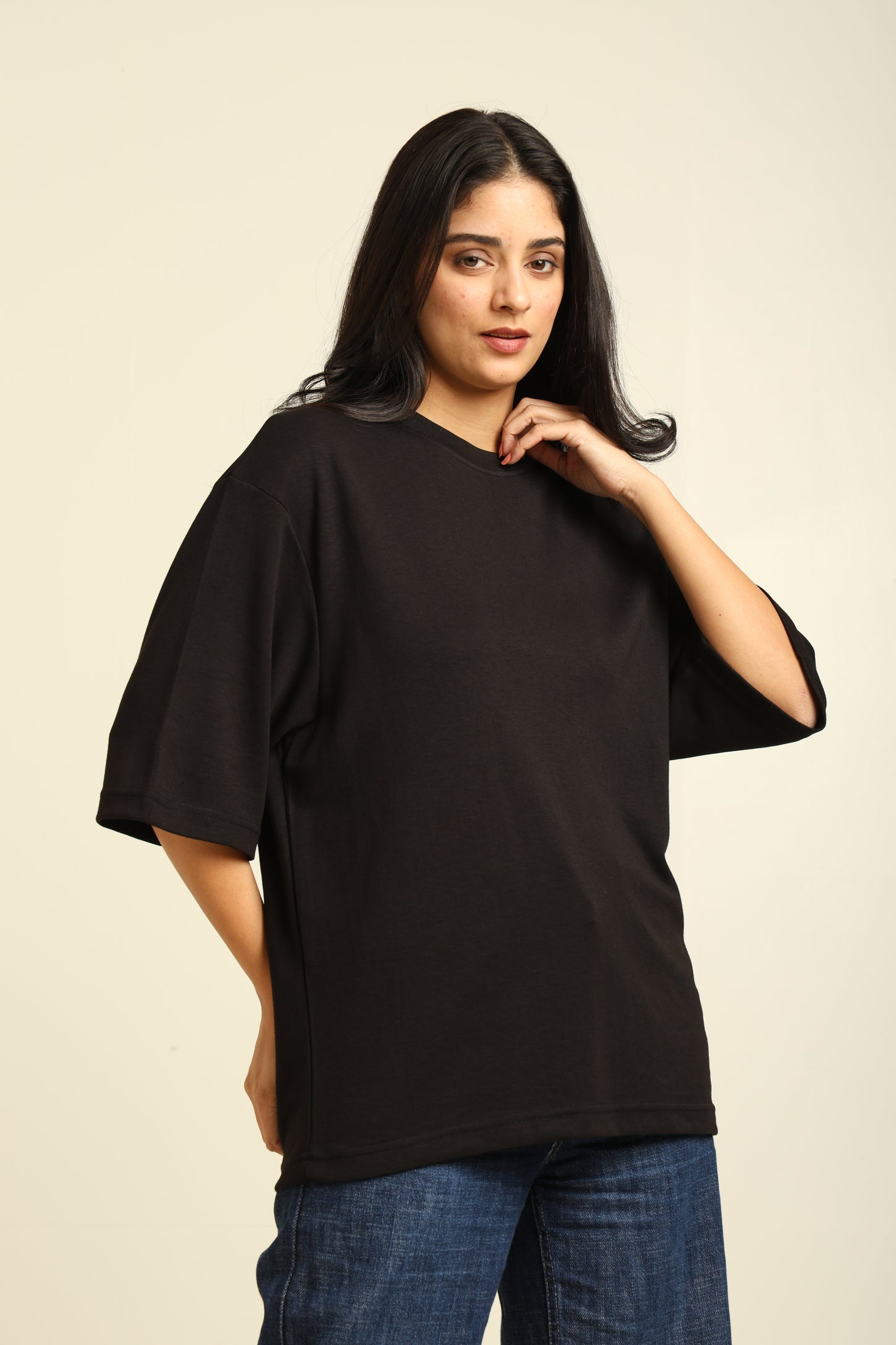 Uncuvr Jet Black Bamboo Oversize T-Shirt: Soft, Breezy & Effortless All Day