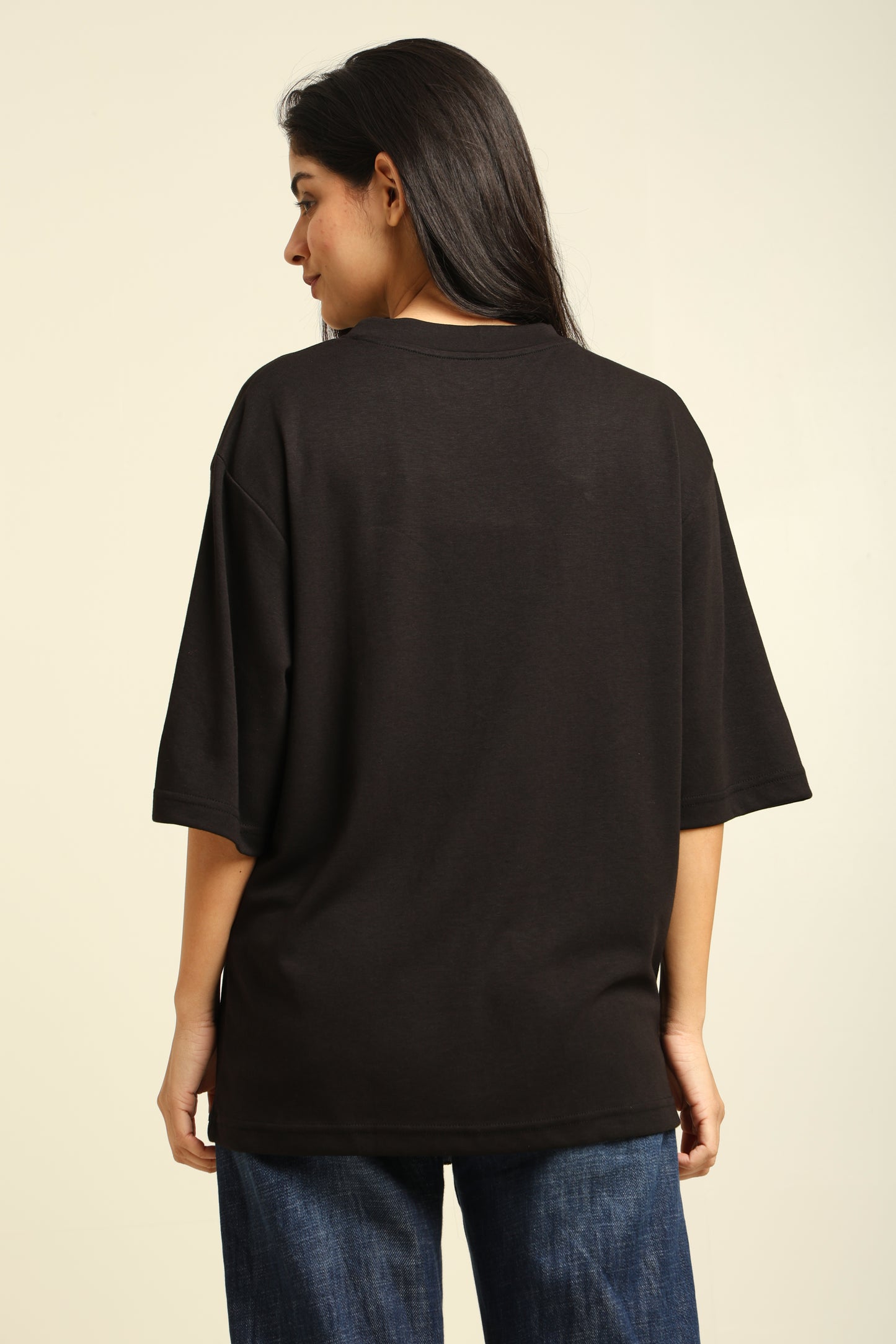 Uncuvr Jet Black Bamboo Oversize T-Shirt: Soft, Breezy & Effortless All Day