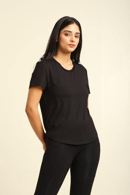 Uncuvr Jet Black Bamboo Comfort T-Shirt: Soft, Breezy & Effortless All Day