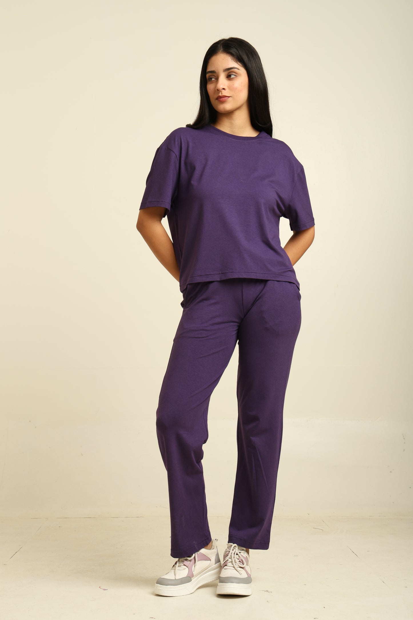 Uncuvr Royal Purple Bamboo Sleepwear Lounge Set: Relax in Eco-Friendly Comfort