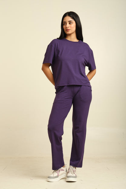 Uncuvr Royal Purple Bamboo Sleepwear Lounge Set: Relax in Eco-Friendly Comfort