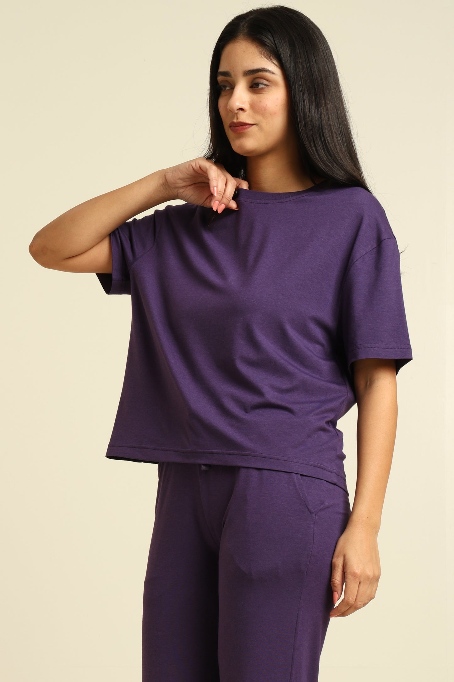 Uncuvr Royal Purple Bamboo Basic T-Shirt: Soft, Breezy & Effortless All Day