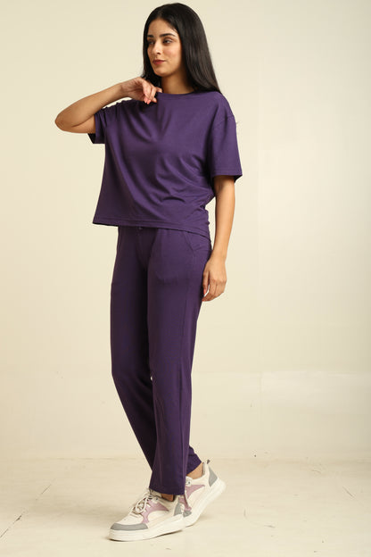 Uncuvr Royal Purple Bamboo Sleepwear Set of 3: Relax in Eco-Friendly Comfort