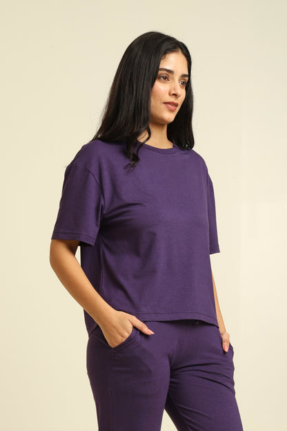 Uncuvr Royal Purple Bamboo Basic T-Shirt: Soft, Breezy & Effortless All Day