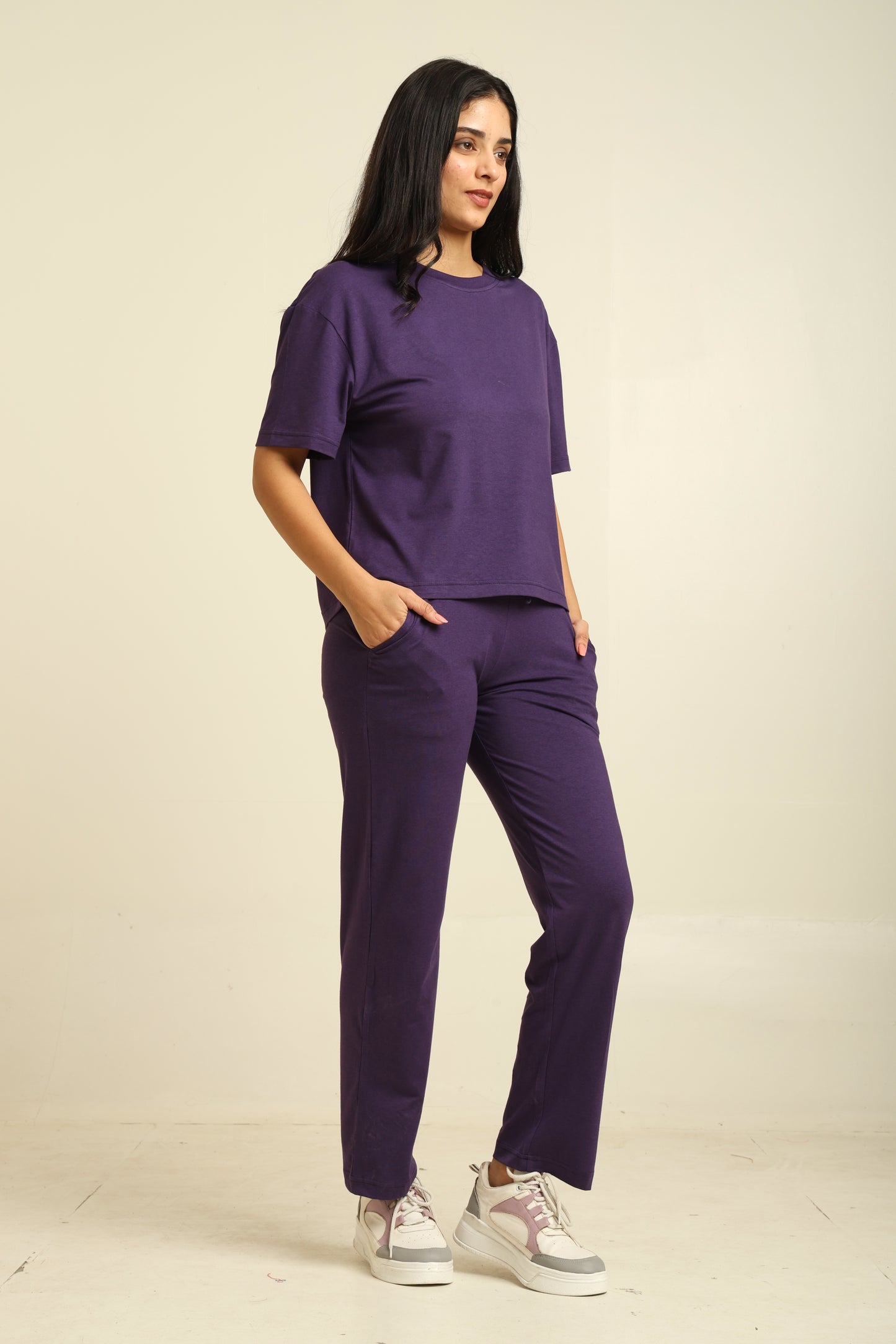 Uncuvr Royal Purple Bamboo Sleepwear Set of 3: Relax in Eco-Friendly Comfort