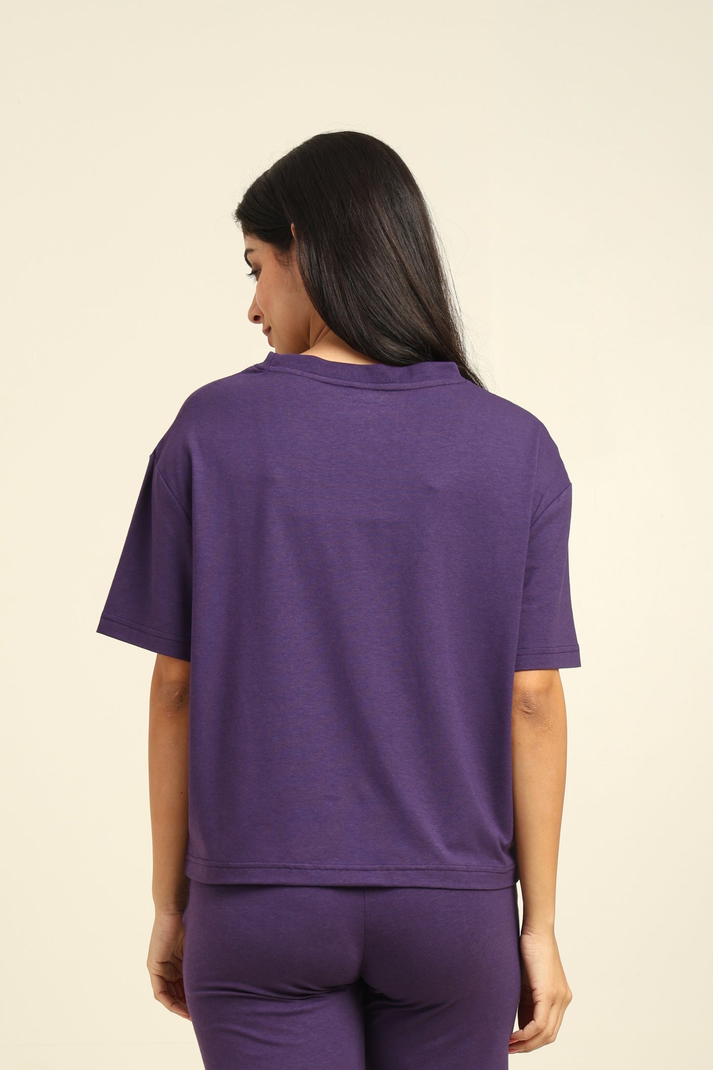 Uncuvr Royal Purple Bamboo Basic T-Shirt: Soft, Breezy & Effortless All Day