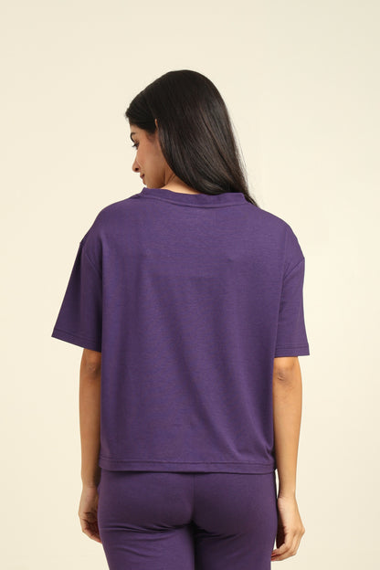 Uncuvr Royal Purple Bamboo Basic T-Shirt: Soft, Breezy & Effortless All Day