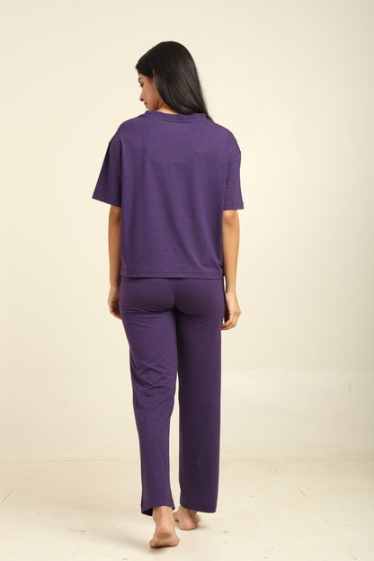 Uncuvr Royal Purple Bamboo Sleepwear Lounge Set: Relax in Eco-Friendly Comfort