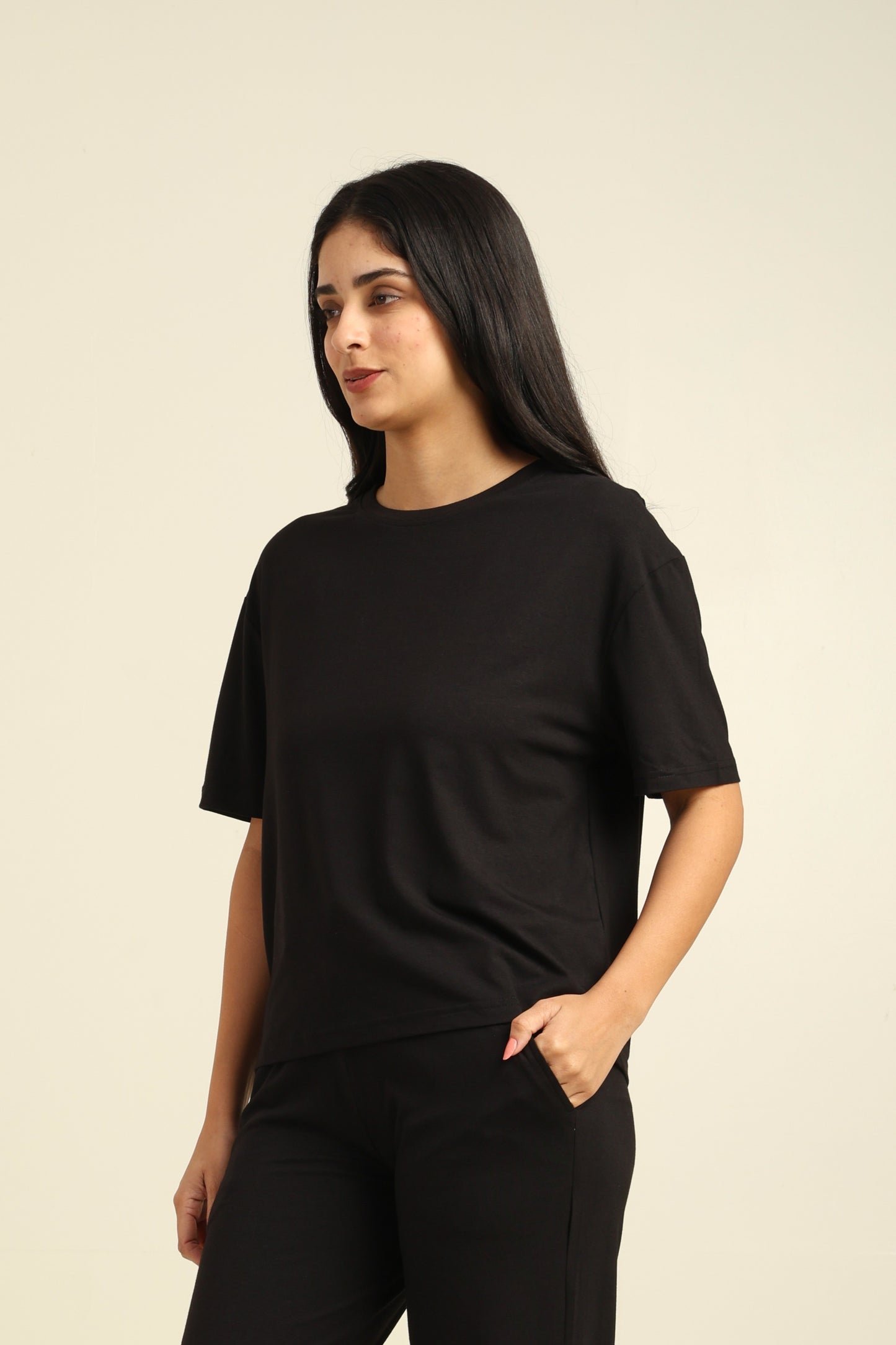 Uncuvr Jet Black Bamboo Basic T-Shirt: Soft, Breezy & Effortless All Day
