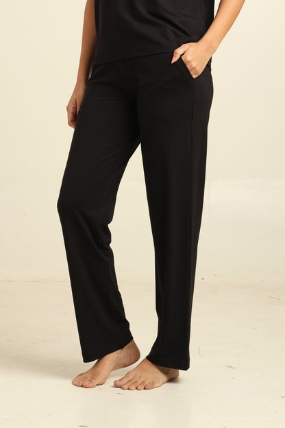 Uncuvr Jet Black Bamboo Sleepwear Lounge Pants: Relax in Eco-Friendly Comfort
