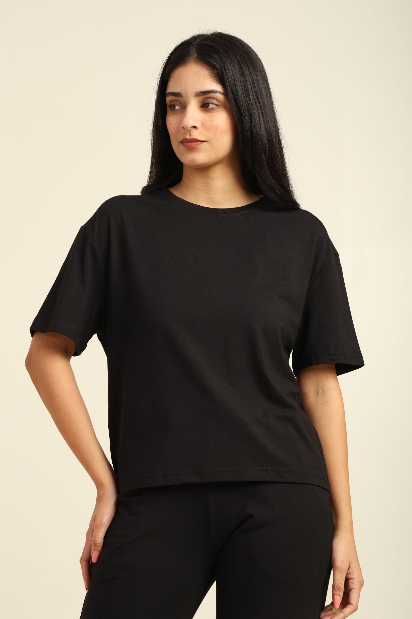Uncuvr Jet Black Bamboo Basic T-Shirt: Soft, Breezy & Effortless All Day