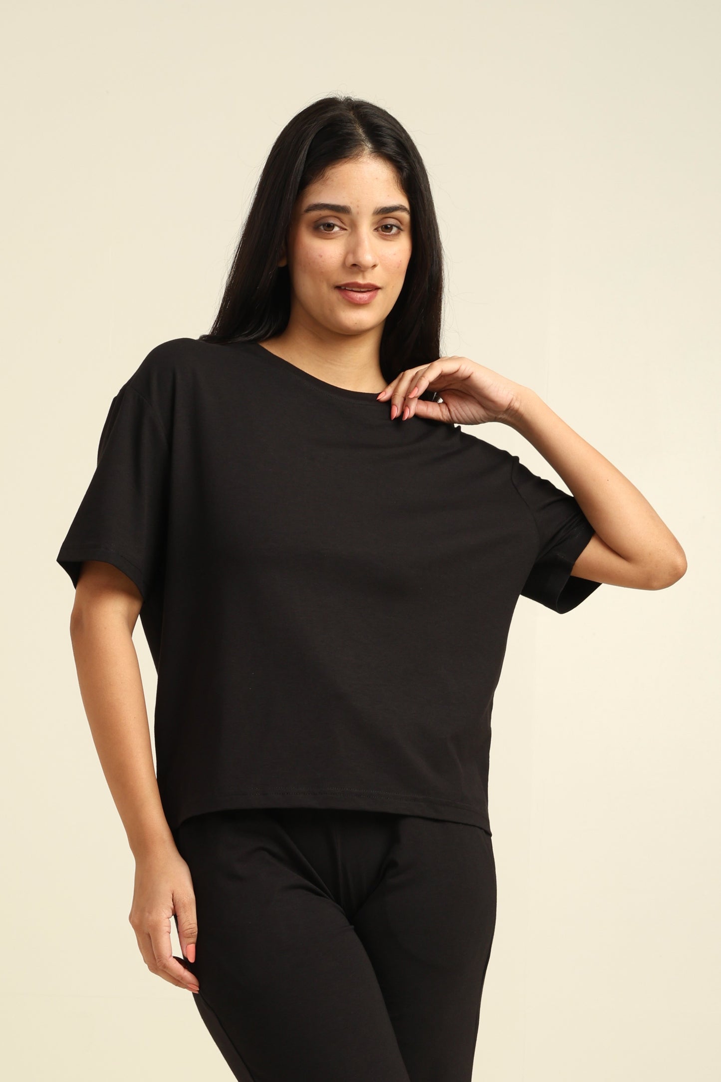 Uncuvr Jet Black Bamboo Basic T-Shirt: Soft, Breezy & Effortless All Day