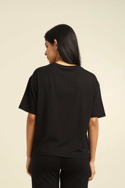 Uncuvr Jet Black Bamboo Basic T-Shirt: Soft, Breezy & Effortless All Day