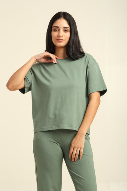 Uncuvr Granite Green Bamboo Basic T-Shirt: Soft, Breezy & Effortless All Day