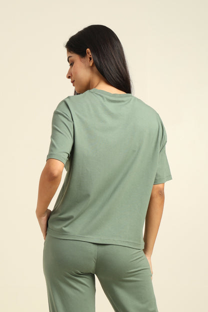 Uncuvr Granite Green Bamboo Basic T-Shirt: Soft, Breezy & Effortless All Day