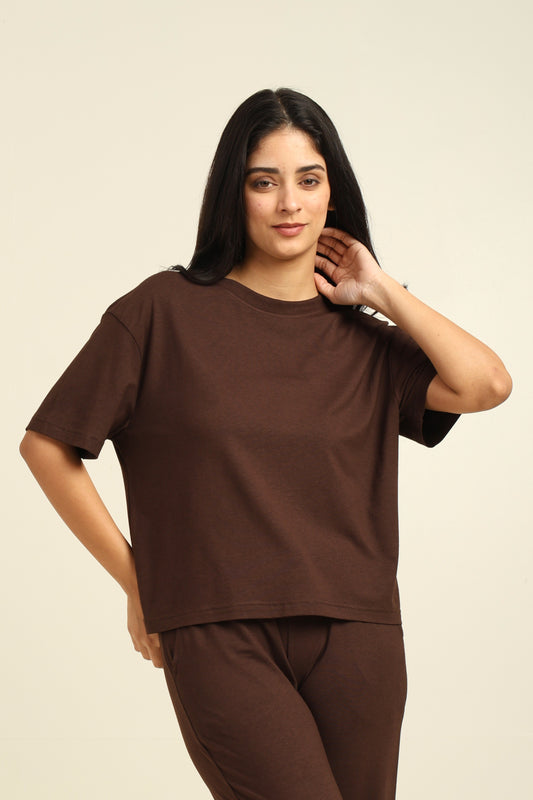 Uncuvr Coffee Rush Bamboo Basic T-Shirt: Soft, Breezy & Effortless All Day